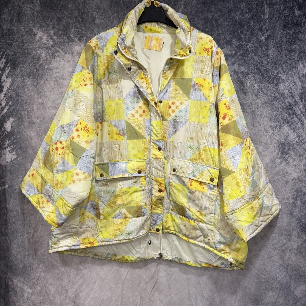 URBAN OUTFITTERS Yellow Floral Patchwork Oversized Puffer Coat 3XL